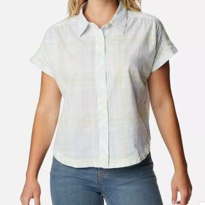 Columbia Womens Camp Henry IV Casual Button‎ Down Short Sleeved Shirt Size Large